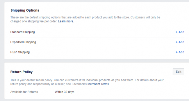 خيارات الشحن المتاحة 